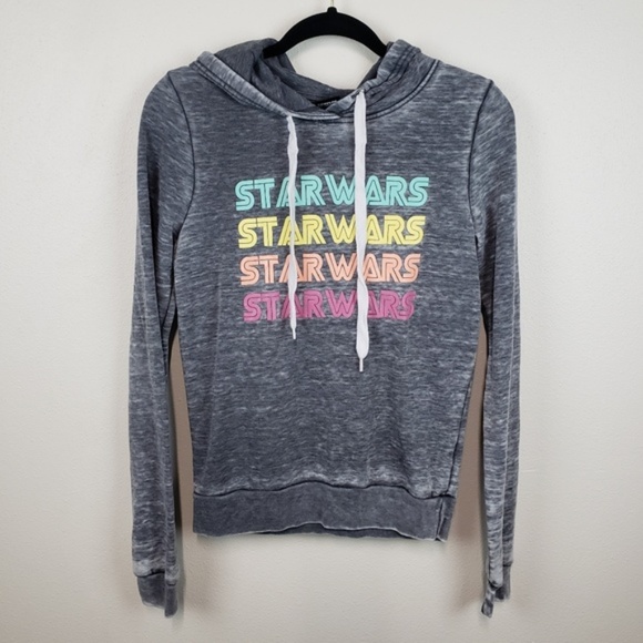 Starwars pull over gray hoodie with colorful print - Picture 6 of 6